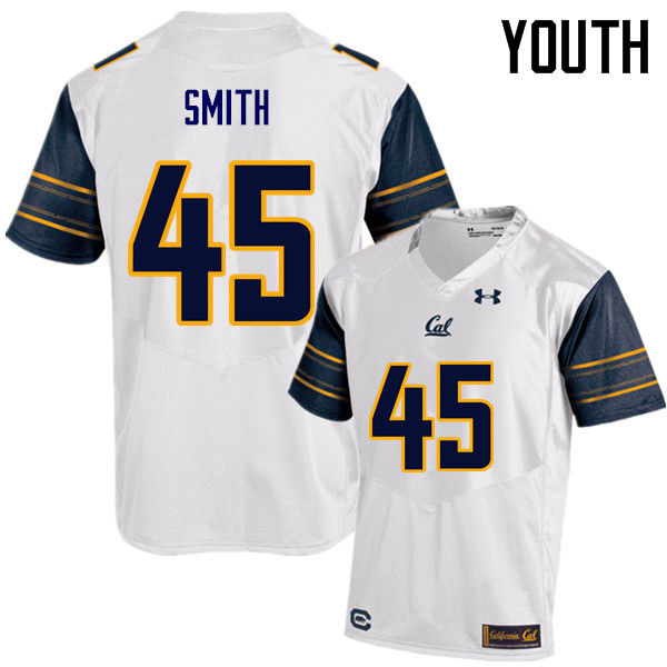 Youth #45 Branden Smith Cal Bears (California Golden Bears College) Football Jerseys Sale-White